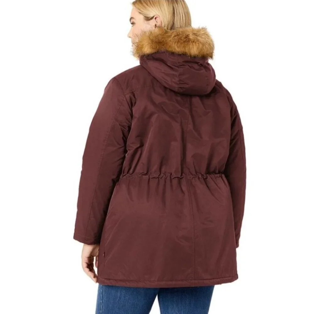 LEVI’S Sherpa Lined Hooded Parka Jacket – Wine Red, Plus 1X – NWT - Picture 9 of 15